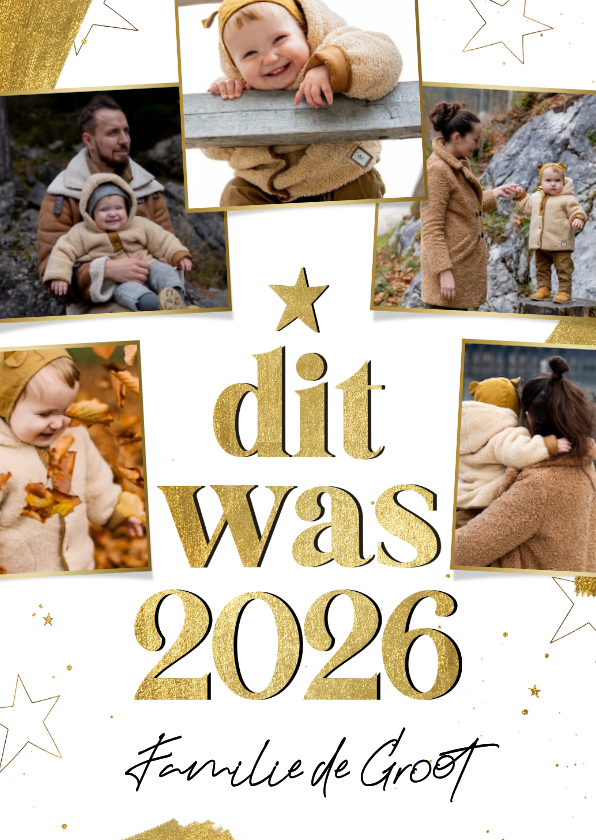 Kerstkaarten - Kerstkaartje terugblik fotocollage Dit was 2026