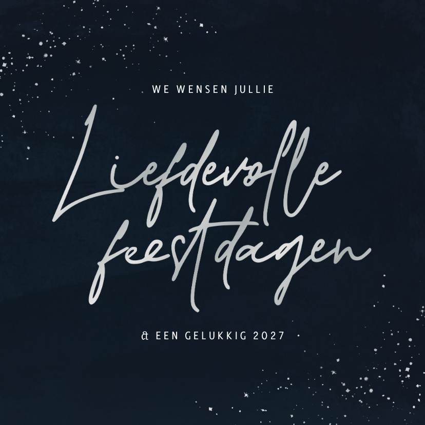 Kerstkaartje waterverf donkerblauw liefdevolle feestdagen - Kerstkaarten Kerstkaarten - Kerstkaartje waterverf donkerblauw liefdevolle feestdagen