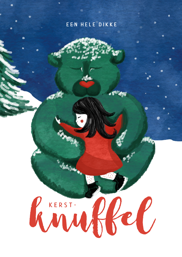 Kerstkaarten - Kerstknuffel - sterkte kaart