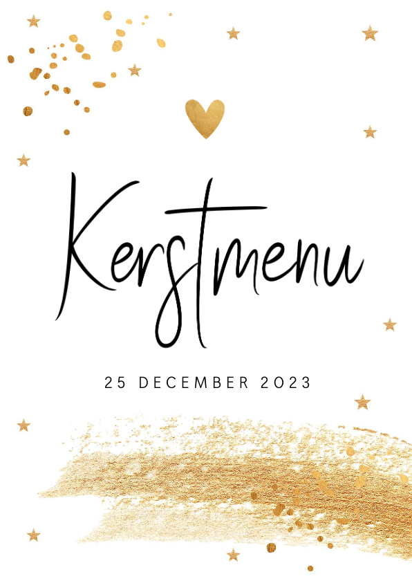 Kerstmenukaart confetti goudlook - Kerstkaarten Kerstkaarten - Kerstmenukaart confetti goudlook