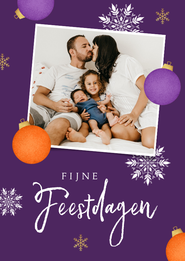 KiKa kerstkaart met foto en kerstballen - Kerstkaarten Kerstkaarten - KiKa kerstkaart met foto en kerstballen