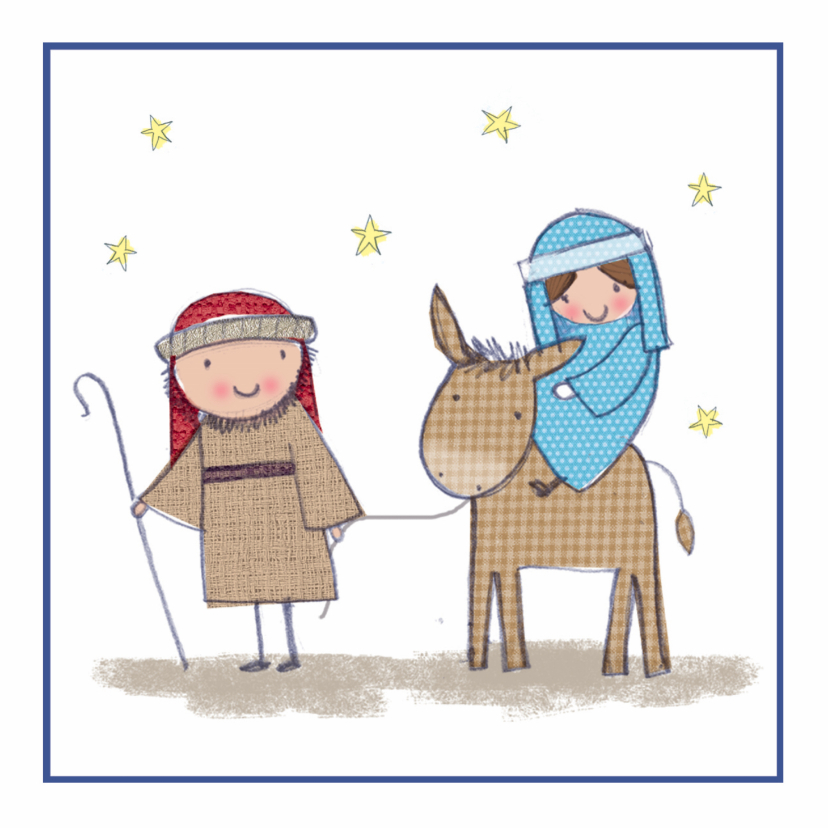 Kinderkerstkaart Jozef en Maria - Kerstkaarten Kerstkaarten - Kinderkerstkaart Jozef en Maria
