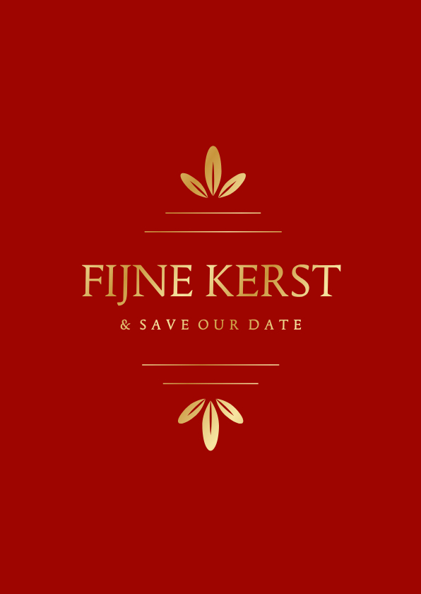 Klassieke save the date kerstkaart met gouden ornament - Kerstkaarten Kerstkaarten - Klassieke save the date kerstkaart met gouden ornament