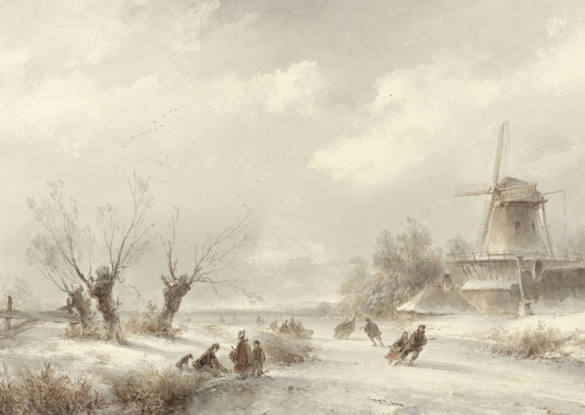 Kerstkaarten - Kunstkaart Lodewijk Johannes Kleijn. Winterlandschap