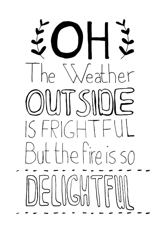 Let it snow Hand Lettering - DH - Kerstkaarten Kerstkaarten - Let it snow Hand Lettering - DH