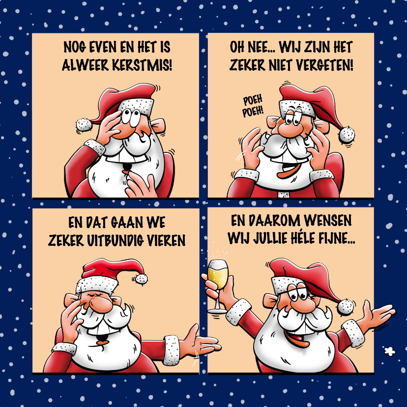 Kerstkaarten - Leuke kerstkaart met grappige kerstmannetje