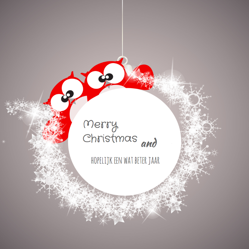 Lieve kerstkaart beter jaar met sterren en dieren - Kerstkaarten Kerstkaarten - Lieve kerstkaart beter jaar met sterren en dieren