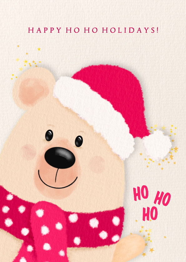 Lieve kerstkaart met ijsbeertje - Ho ho holidays - Kerstkaarten Kerstkaarten - Lieve kerstkaart met ijsbeertje - Ho ho holidays