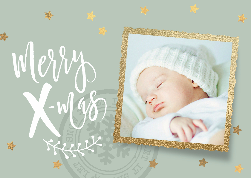 Lieve kerstkaart pastel groen - Kerstkaarten Kerstkaarten - Lieve kerstkaart pastel groen