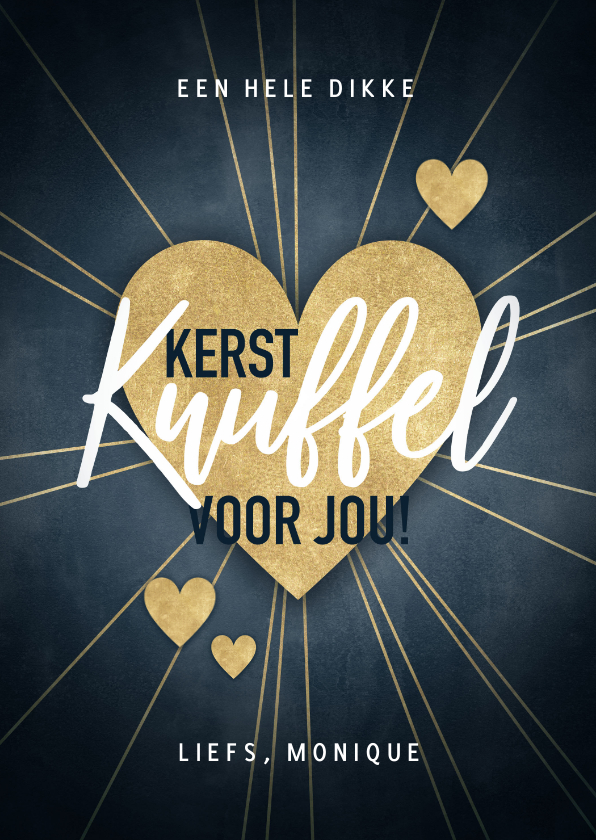 Kerstkaarten - Make-A-Wish kerstkaart kerstknuffel met hart