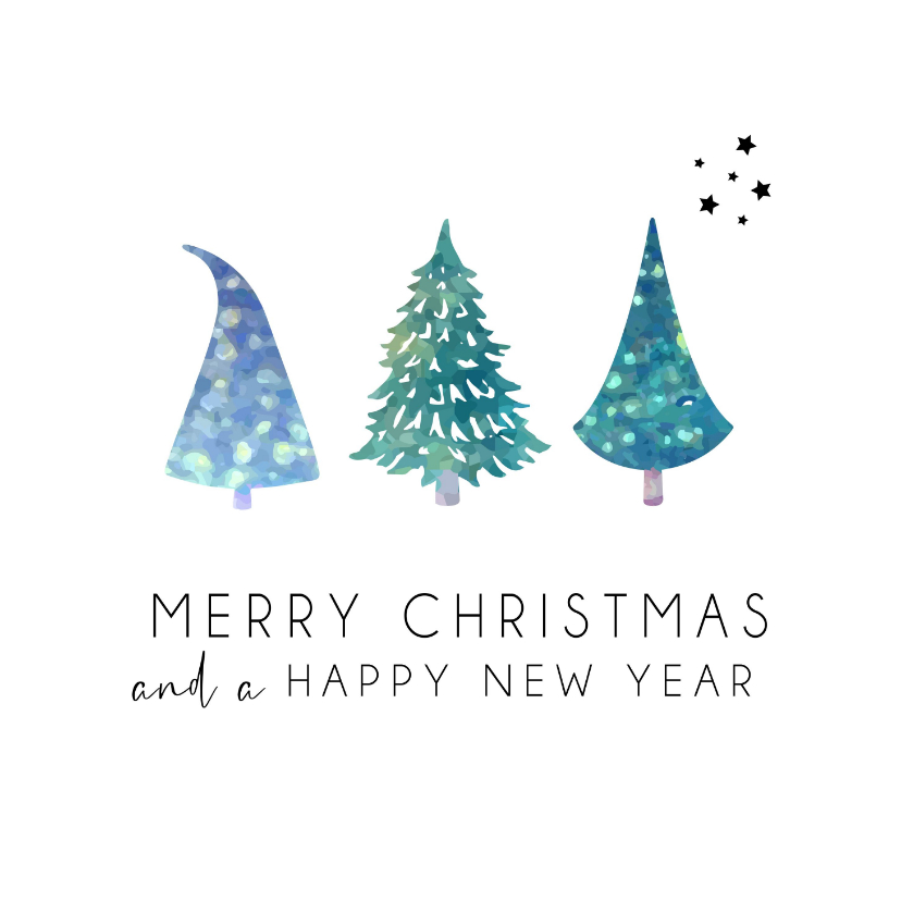 Merry Christmas and a happy new year kerstbomen - Kerstkaarten Kerstkaarten - Merry Christmas and a happy new year kerstbomen