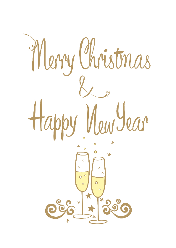 Merry Christmas & Happy New Year champagne bubbles - Kerstkaarten Kerstkaarten - Merry Christmas & Happy New Year champagne bubbles