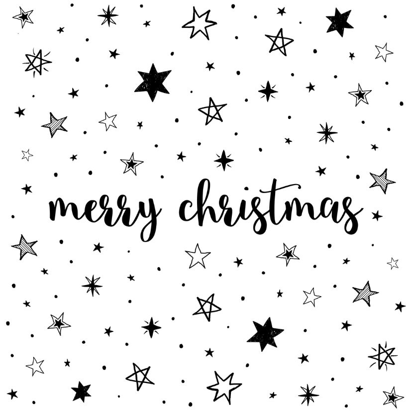 Merry Christmas - Stars - Kerstkaarten Kerstkaarten - Merry Christmas - Stars