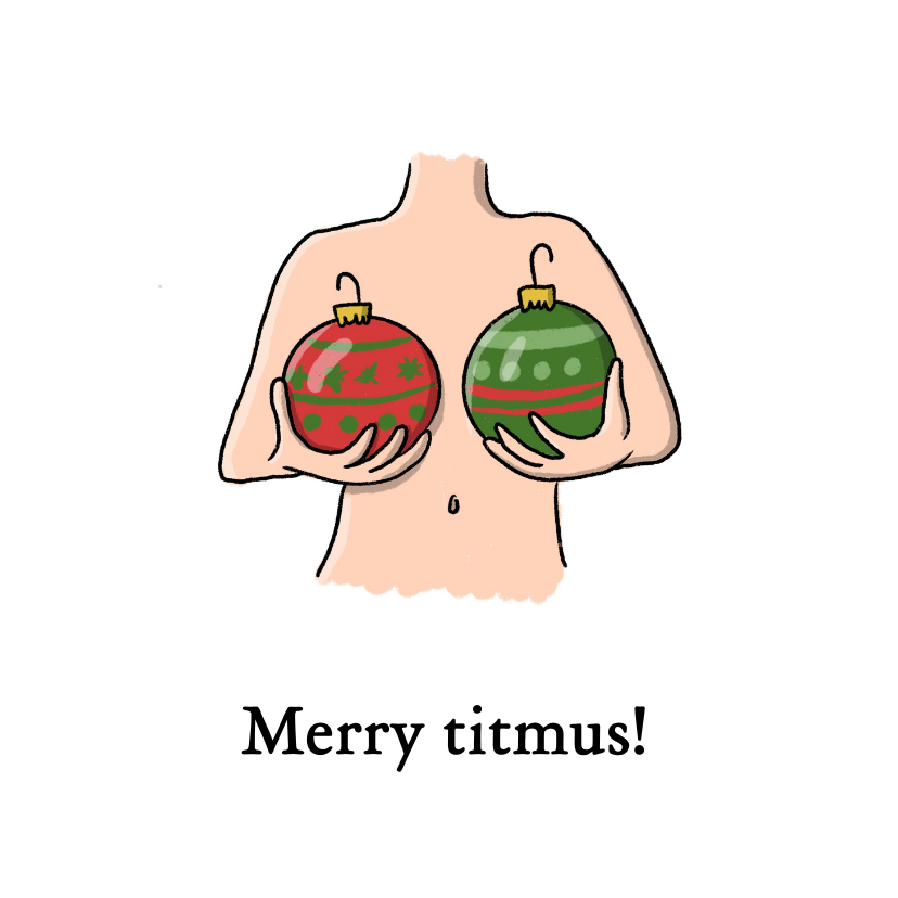 Kerstkaarten - Merry titmus kerst kaart