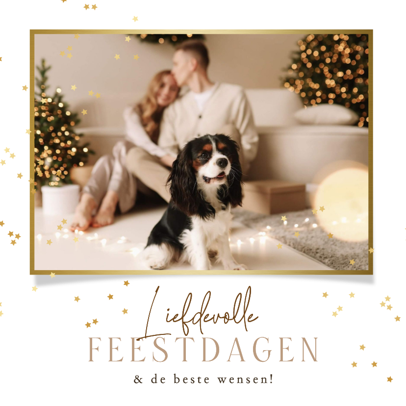 Minimalistische kerstkaart liefdevolle feestdagen foto ster - Kerstkaarten Kerstkaarten - Minimalistische kerstkaart liefdevolle feestdagen foto ster