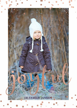 Modern Rose Gold Sneeuw - Kerstkaarten Kerstkaarten - Modern Rose Gold Sneeuw