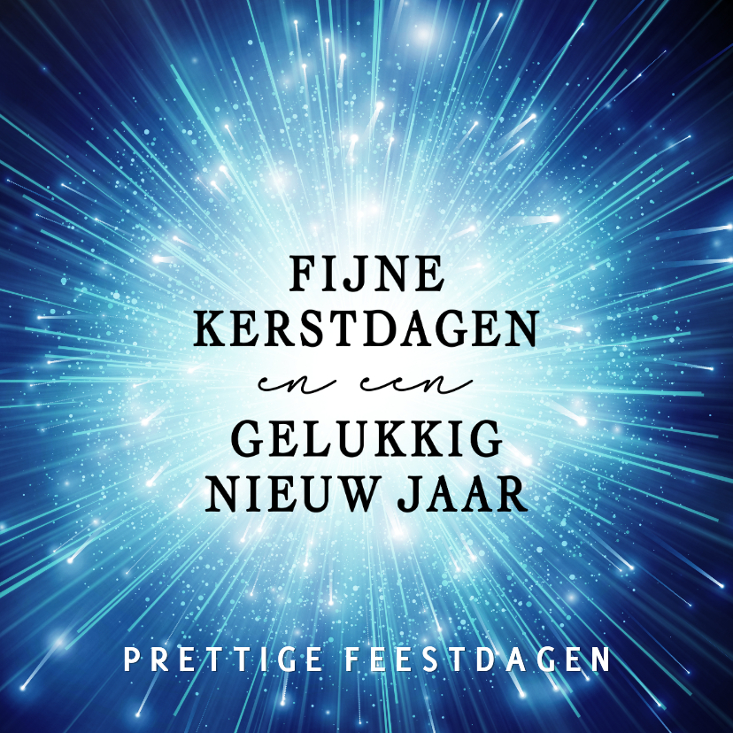 Kerstkaarten - Moderne kerst en nieuwjaarskaart sprankelend blauw licht