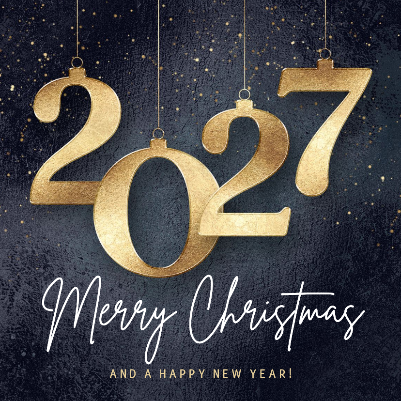 Kerstkaarten - Moderne kerstkaart 2027 in goud