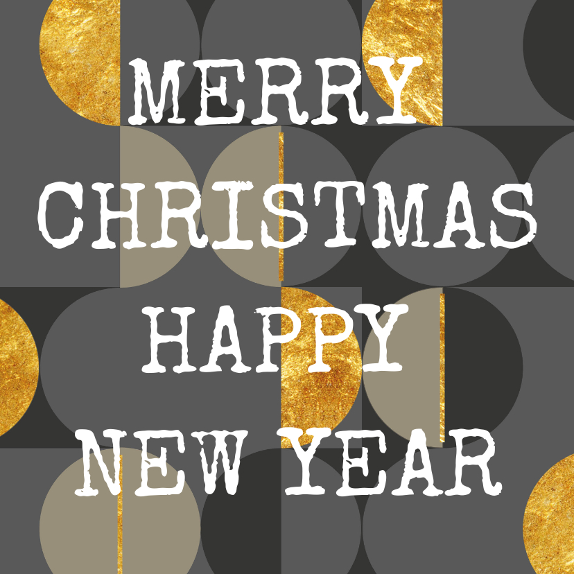 Moderne kerstkaart, grijs met goud. Christmas. New Year - Kerstkaarten Kerstkaarten - Moderne kerstkaart, grijs met goud. Christmas. New Year