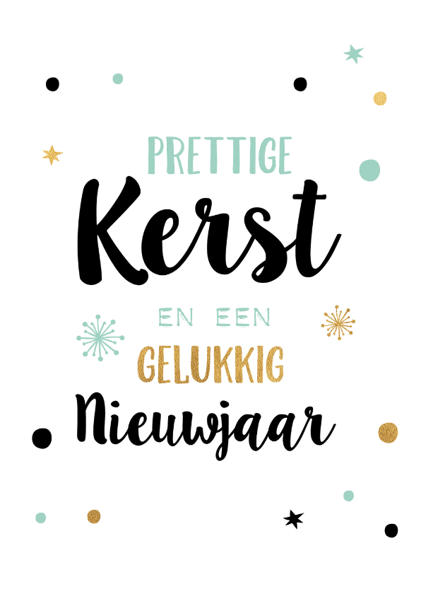 Moderne kerstkaart met gouden stippen - Kerstkaarten Kerstkaarten - Moderne kerstkaart met gouden stippen