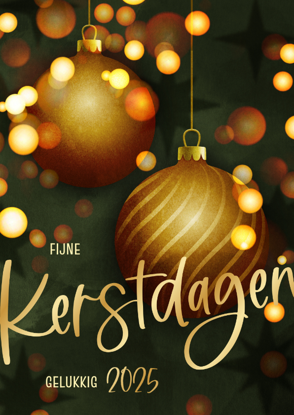 Kerstkaarten - Moderne kerstkaart met kerstballen