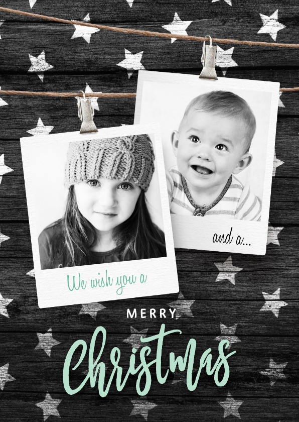 Moderne kerstkaart sterren fotos - Kerstkaarten Kerstkaarten - Moderne kerstkaart sterren fotos