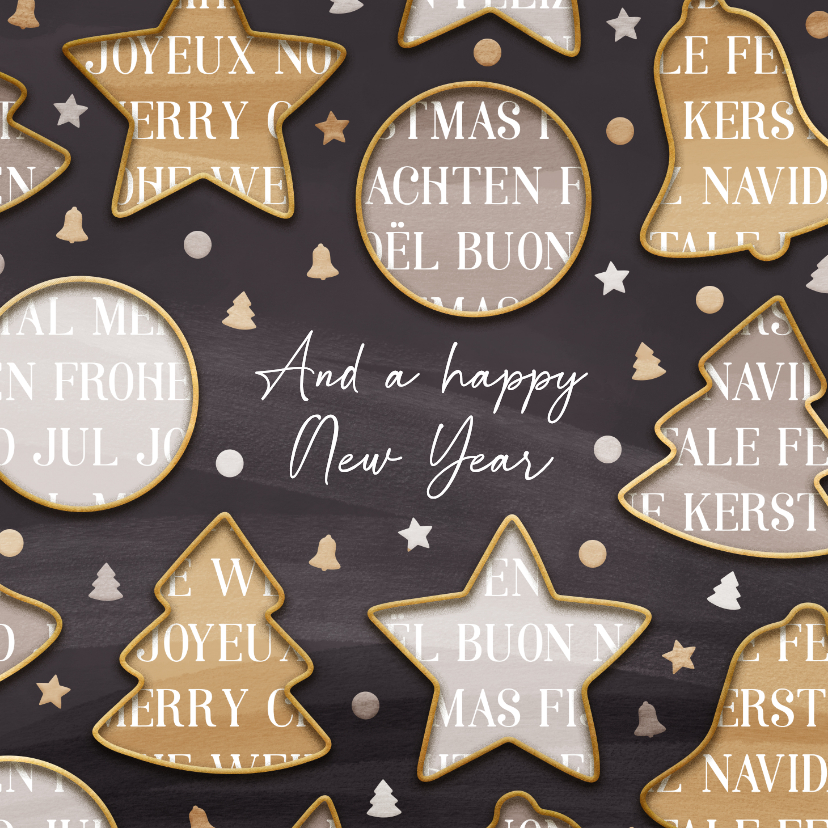 Kerstkaarten - Moderne kerstwens talen met kerstvormen