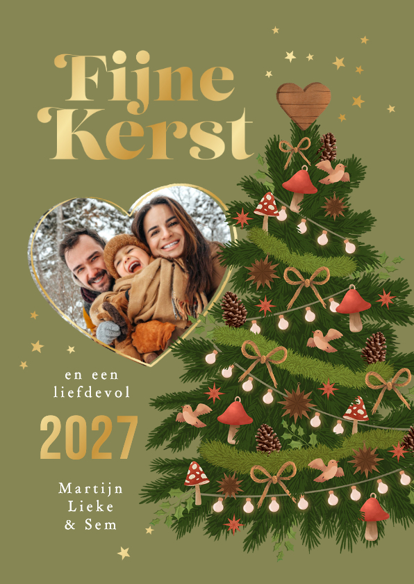 Natuurlijke kerstkaart kerstboom foto fijne kerst trend - Kerstkaarten Kerstkaarten - Natuurlijke kerstkaart kerstboom foto fijne kerst trend