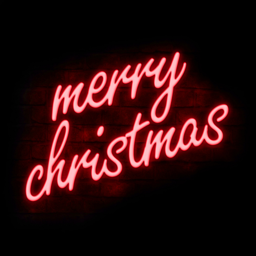 Neon sign merry christmas kaart - Kerstkaarten Kerstkaarten - Neon sign merry christmas kaart