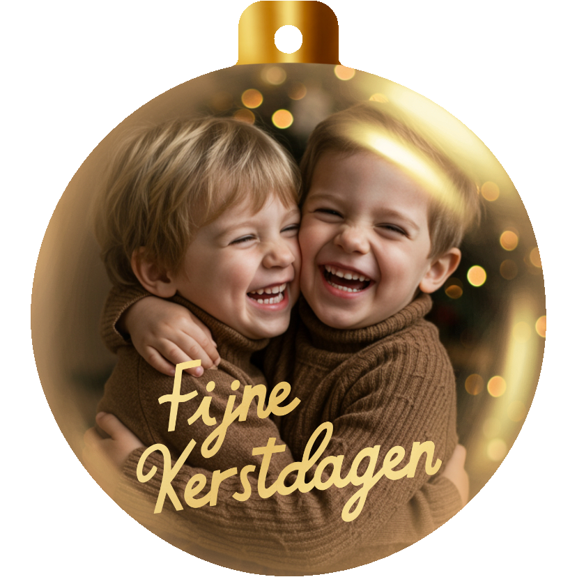 Kerstkaarten - Originele kerstbal kerstkaart met foto