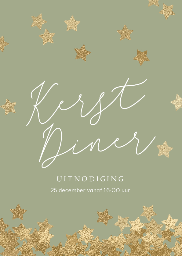 Originele uitnodiging kerstdiner sterren confetti - Kerstkaarten Kerstkaarten - Originele uitnodiging kerstdiner sterren confetti