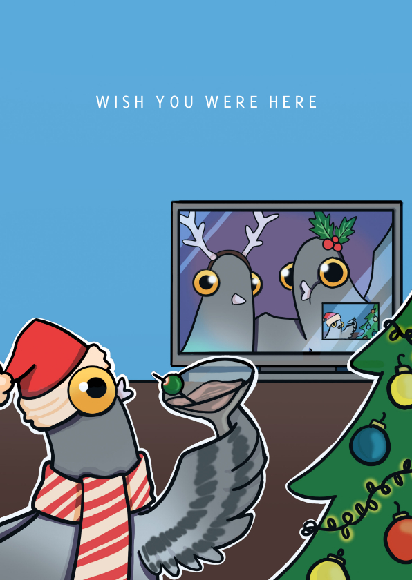 Pigeons Unleashed Kerstkaart videobellen - Kerstkaarten Kerstkaarten - Pigeons Unleashed Kerstkaart videobellen