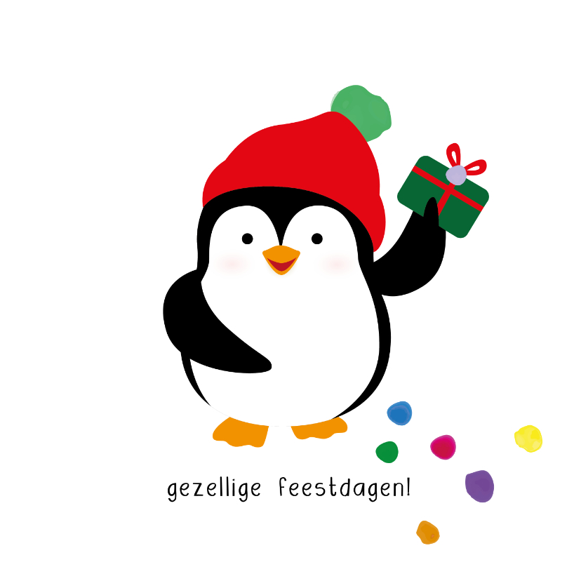 Kerstkaarten - Pinguïn gezellige feestdagen - christmas cuties - kerstkaart
