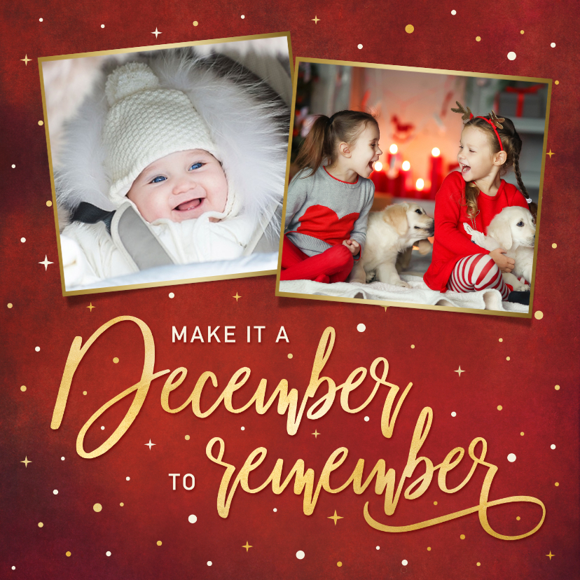 Positieve kerstkaart make it a december to remember - Kerstkaarten Kerstkaarten - Positieve kerstkaart make it a december to remember