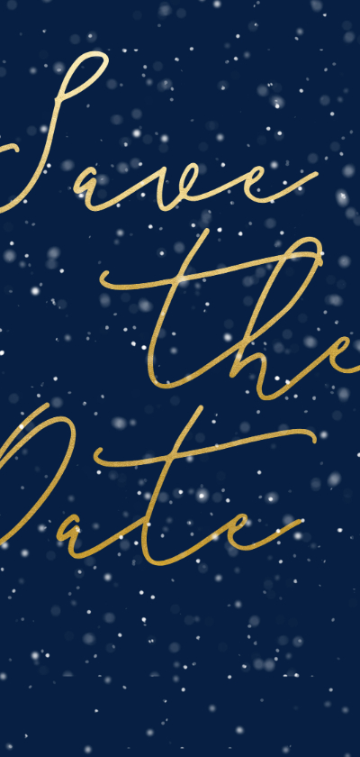 Save the date kerstkaart met gouden tekst langwerpig - Kerstkaarten Kerstkaarten - Save the date kerstkaart met gouden tekst langwerpig