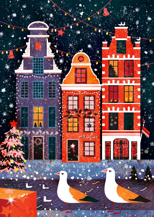 Sfeervol Kerst in Amsterdam kaart - Kerstkaarten Kerstkaarten - Sfeervol Kerst in Amsterdam kaart