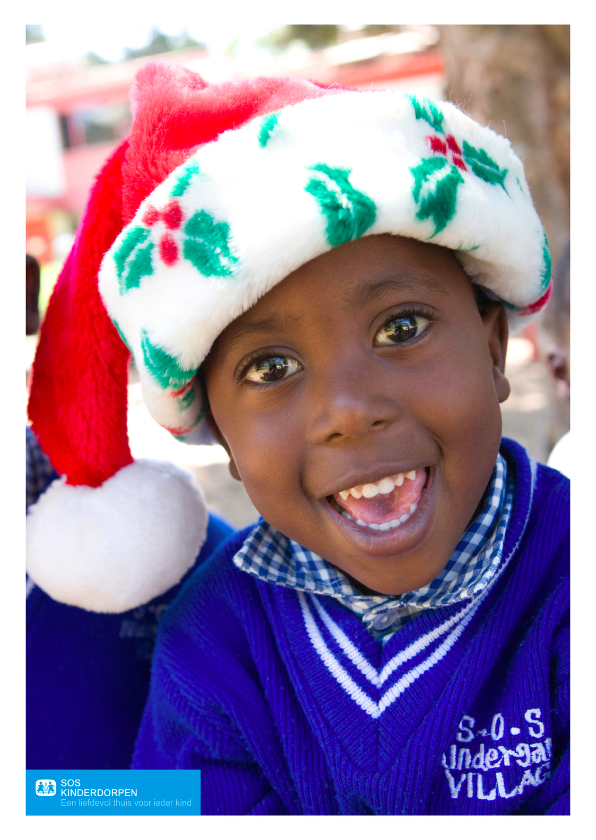 SOS Kinderdorpen Kerstkaart Kerstmuts - Kerstkaarten Kerstkaarten - SOS Kinderdorpen Kerstkaart Kerstmuts