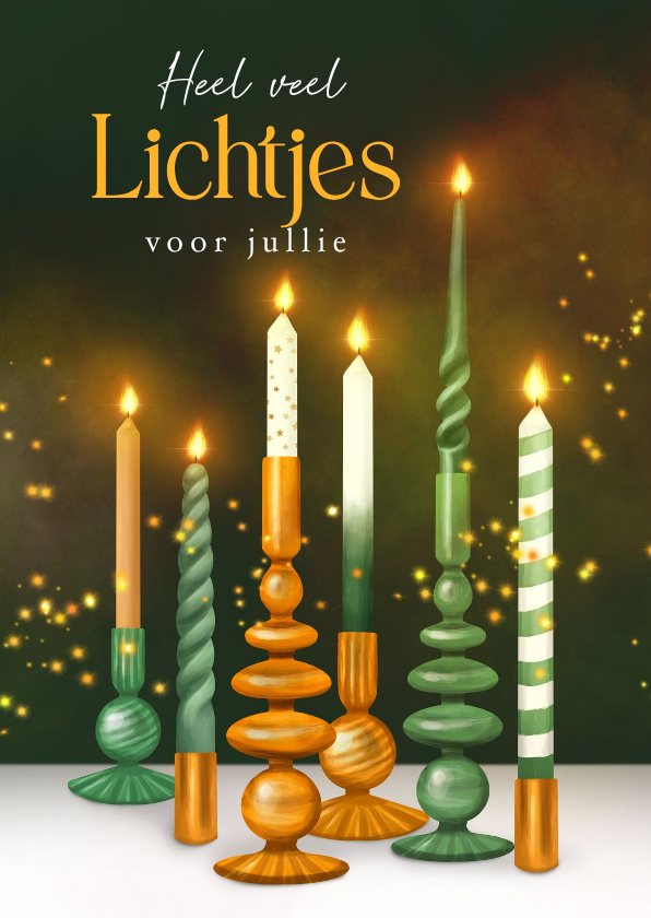 Sterkte feestdagen hippe kaarsen lichtjes denken aan - Kerstkaarten Kerstkaarten - Sterkte feestdagen hippe kaarsen lichtjes denken aan