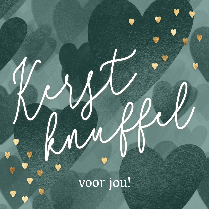 Sterkte kerstkaartje Kerst Knuffel harten - Kerstkaarten Kerstkaarten - Sterkte kerstkaartje Kerst Knuffel harten