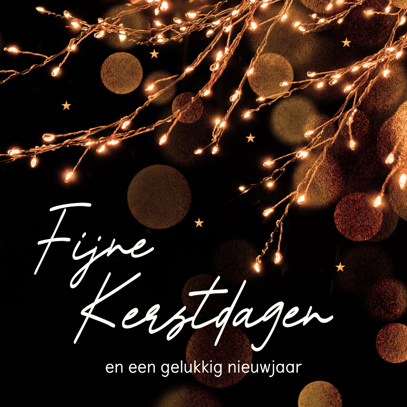 Kerstkaarten - Stijlvol kerstkaartje kerst lichtjes in takken