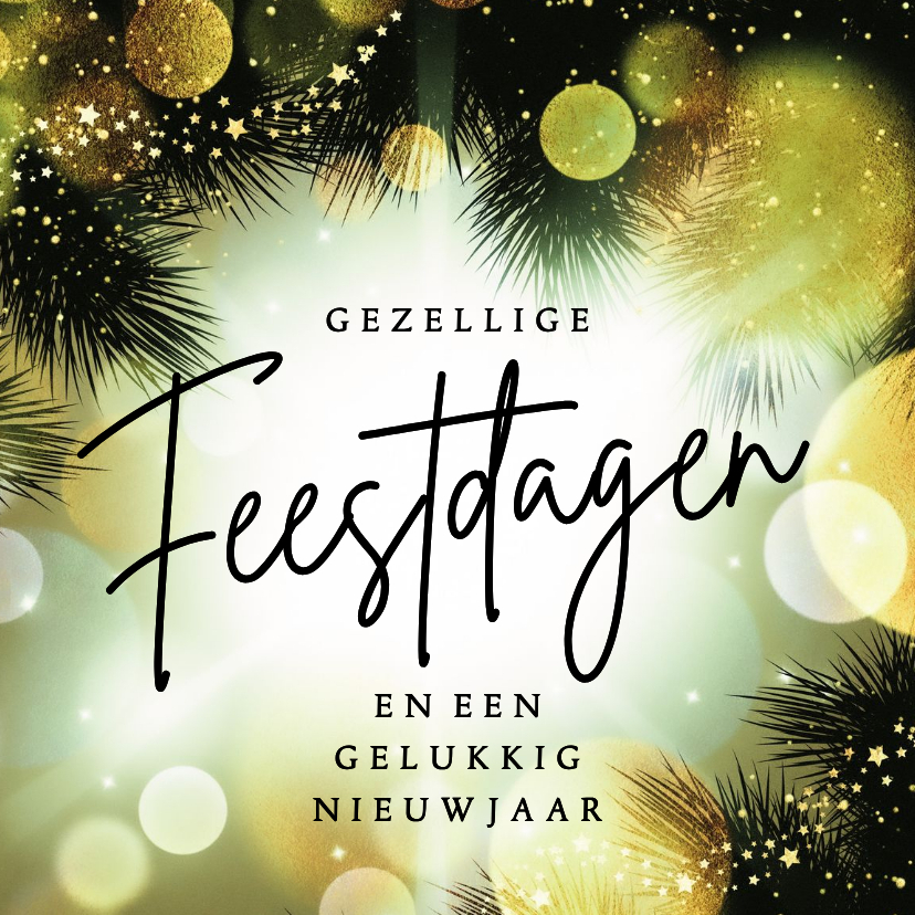 Kerstkaarten - Stijlvol kerstkaartje met groen kerst licht