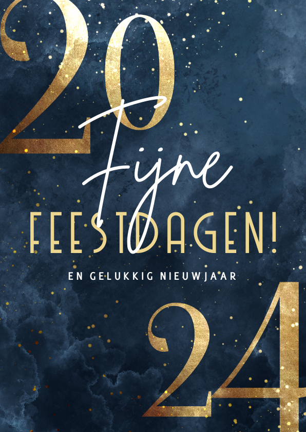 Stijlvolle kerstkaart 2024 goudlook met Kaartje2go