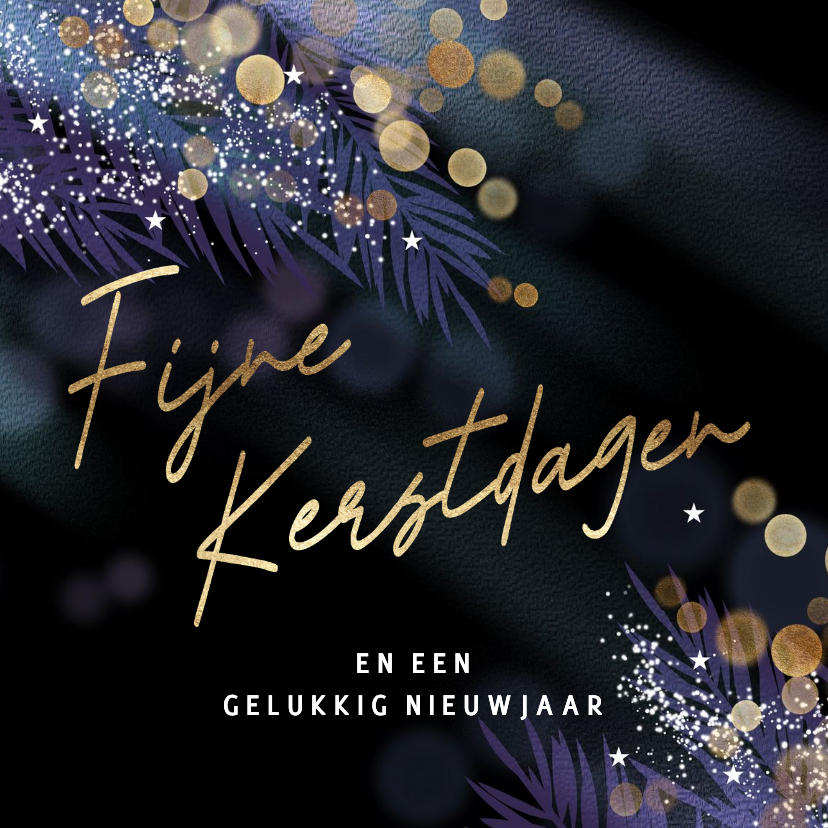 Stijlvolle kerstkaart paarse kersttakken goud licht - Kerstkaarten Kerstkaarten - Stijlvolle kerstkaart paarse kersttakken goud licht