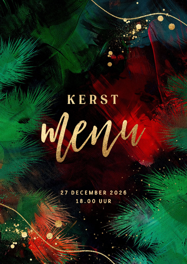 Stijlvolle menukaart kerst - Kerstkaarten Kerstkaarten - Stijlvolle menukaart kerst