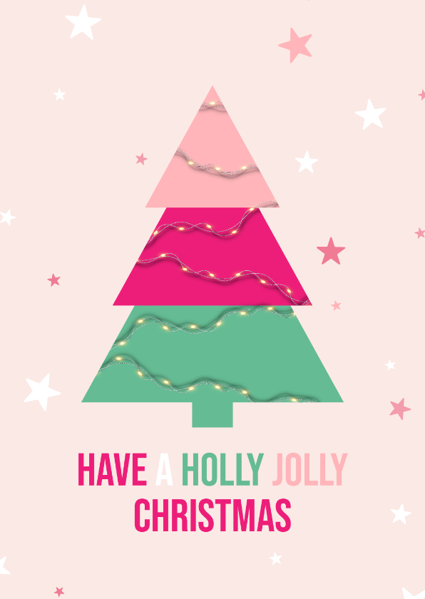 Tiener kerstkaart holly jolly christmas - Kerstkaarten Kerstkaarten - Tiener kerstkaart holly jolly christmas