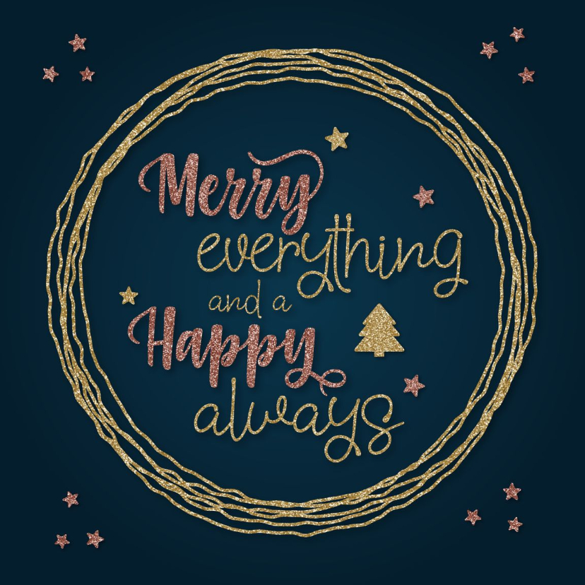 Trendy kerstkaart Merry everything & Happy always - Kerstkaarten Kerstkaarten - Trendy kerstkaart Merry everything & Happy always