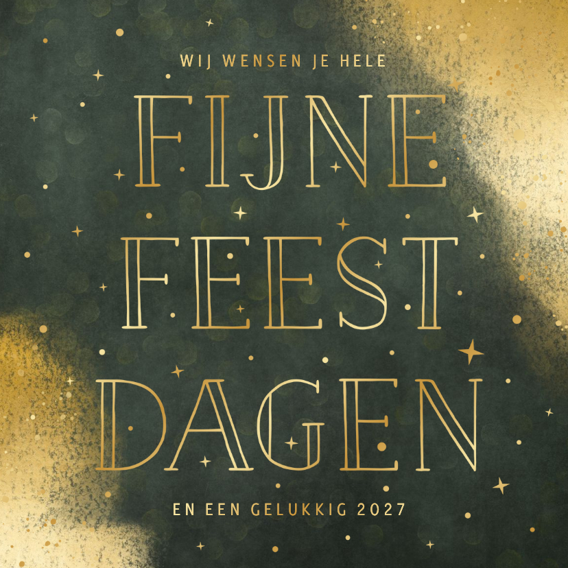 Typografische hippe kerstkaart met gouden verf en sterren - Kerstkaarten Kerstkaarten - Typografische hippe kerstkaart met gouden verf en sterren