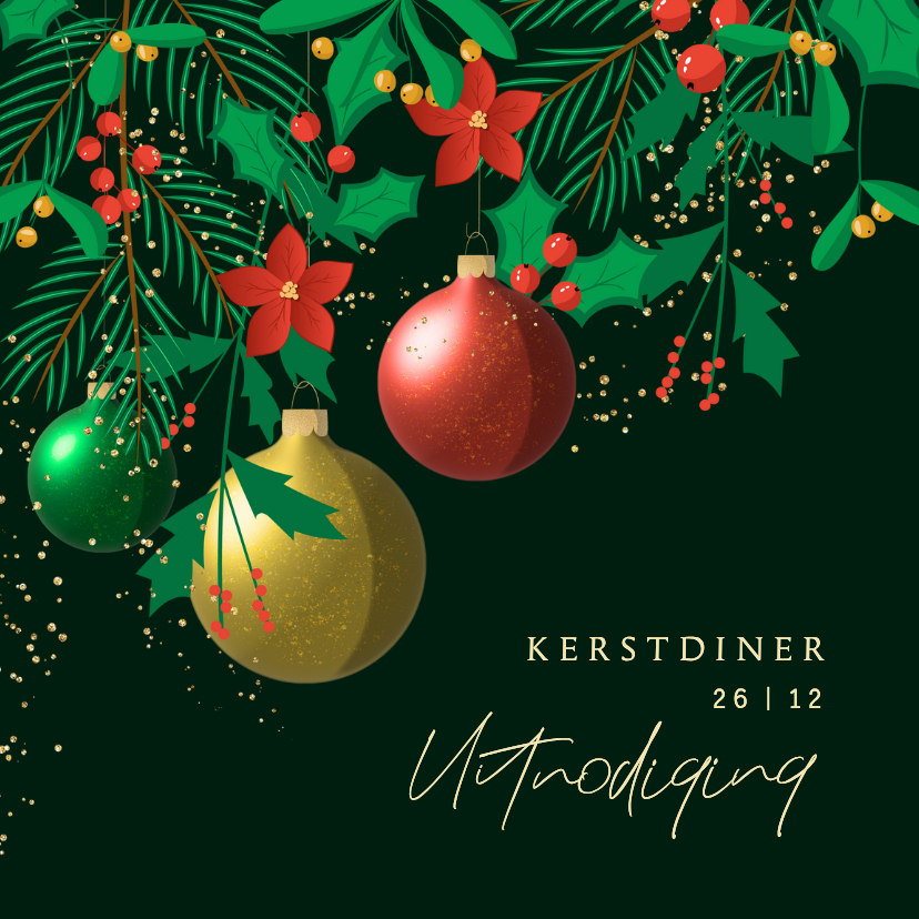 Uitnodiging kerst feestelijk stijlvol uitsnede kerstkrans - Kerstkaarten Kerstkaarten - Uitnodiging kerst feestelijk stijlvol uitsnede kerstkrans
