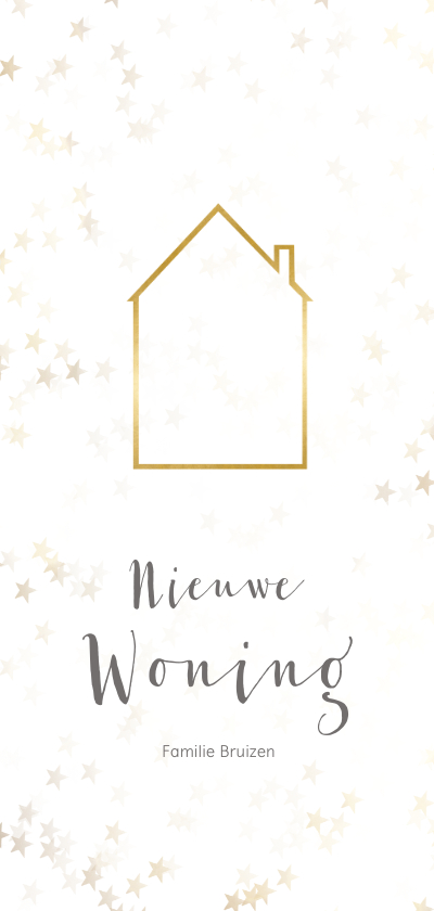 Verhuiskaart kerst langwerpig met huisje - BK - Kerstkaarten Kerstkaarten - Verhuiskaart kerst langwerpig met huisje - BK