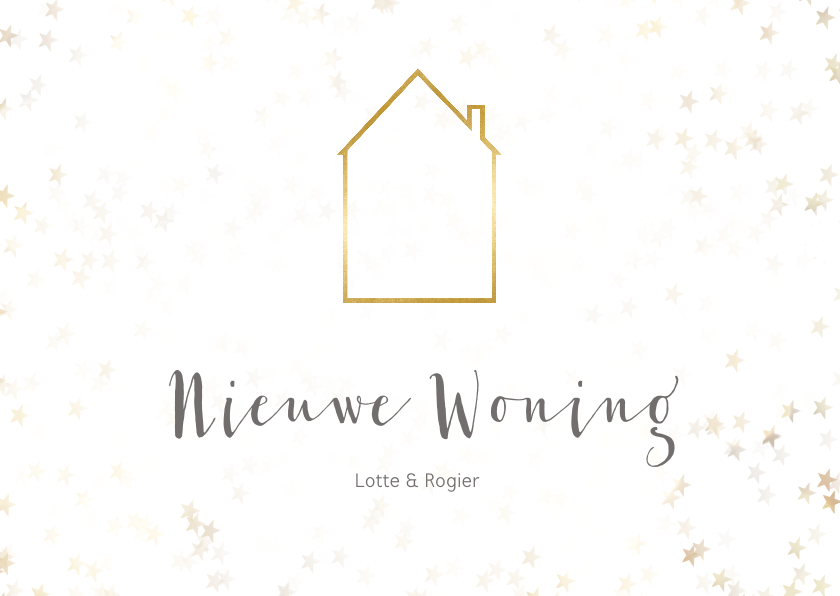 Verhuiskaart kerst liggend met huisje - BK - Kerstkaarten Kerstkaarten - Verhuiskaart kerst liggend met huisje - BK